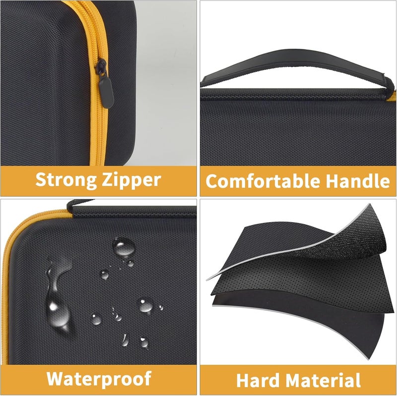 GWCASE Case Compatible with Brother P-Touch PTD220 210 Home/Office Everyday Label Maker, Storage Holder Carrying Organizer for Label Tapes, AC Adapter, Charging Cables (Box Only) -Yellow Zipper - Image 4